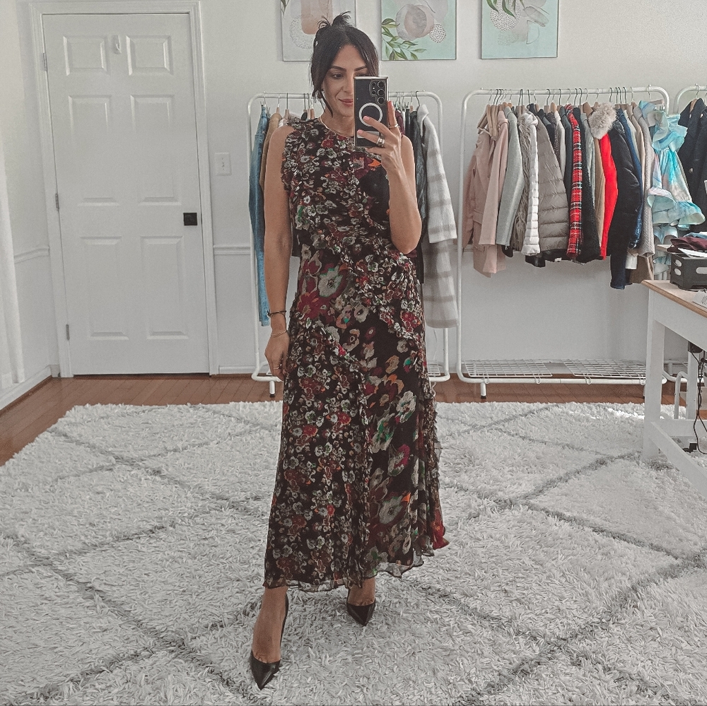 Ulla Johnson Silk Avrelie Sleeveless Floral Midi Dress Size XS - Picture 2 of 13